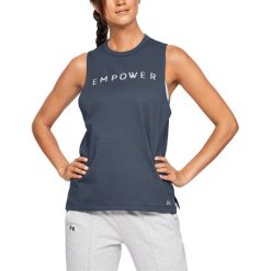 Under Armour Empower Muscle Podkoszulek Niebieski Szary. Szare podkoszulki damskie Under Armour, xs, z nadrukiem, z bawełny, bez kołnierzyka. Za 119,95 zł.
