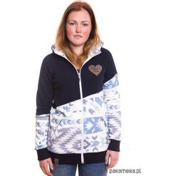 Bluza damska z kapturem AZTEK granat. Bluzy damskie Pakamera, bez wzorów, z bawełny, bez rękawów, z kapturem. Za 289,00 zł.