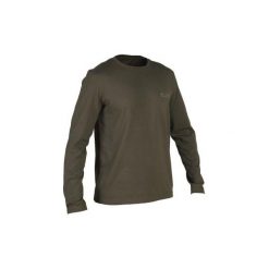 Koszulka myśliwska z długim rękawem SG100. Brązowe t-shirty męskie marki SOLOGNAC, s, z bawełny, z długim rękawem. Za 39,99 zł.
