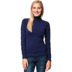 Sweter w kolorze granatowym. Niebieskie swetry damskie William de Faye, bez wzorów, z kaszmiru, bez rękawów, bez kaptura. W wyprzedaży za 109,95 zł.