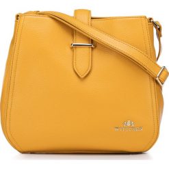 Torebka damska. Czarne torebki klasyczne damskie Wittchen, w paski, ze skóry, eleganckie, na ramię, bez dodatków. W wyprzedaży za 499,90 zł.