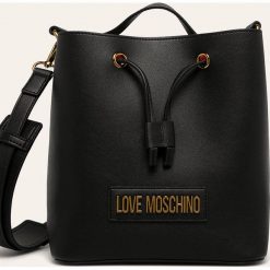 Love Moschino - Torebka. Czarne listonoszki damskie Love Moschino, w paski, ze skóry ekologicznej, na ramię, bez dodatków. Za 779,90 zł.