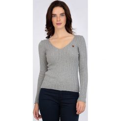 Sweter "Leg Hole" w kolorze szarym. Szare swetry damskie Sir Raymond Taylor, xs, z aplikacjami, z bawełny, bez rękawów, bez kaptura. W wyprzedaży za 129,95 zł.