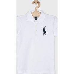 Polo Ralph Lauren - Top dziecięcy 128-176 cm. Białe bluzki dziewczęce Polo Ralph Lauren, bez wzorów, z elastanu, polo, z krótkim rękawem, krótkie, bez kaptura. Za 319,90 zł.