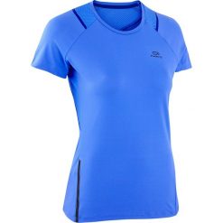 Koszulka Do Biegania Damska Run Dry+. Niebieskie bluzki damskie KALENJI, l, bez wzorów, z elastanu, bez kołnierzyka, bez rękawów. Za 39,99 zł.