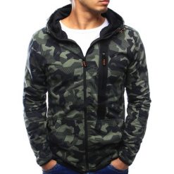 Bluzy męskie: Bluza męska rozpinana woodland camo (bx3079)