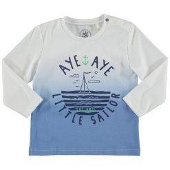 T-shirty chłopięce z długim rękawem: Koszulka w kolorze niebiesko-białym