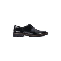 Derby Ecco INCISE TAILORED DARBY. Czarne półbuty damskie ecco, bez wzorów, bez obcasa, bez zapięcia. Za 417,28 zł.