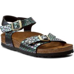 Sandały BIRKENSTOCK - Rio Kids 1003323 Shiny Snake Black Multicolor. Czarne sandały dziewczęce Birkenstock, z materiału. W wyprzedaży za 229,00 zł.