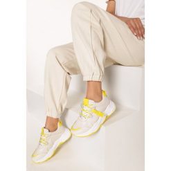 Beżowo-Żółte Sneakersy Dionele. Brązowe sneakersy damskie Born2be. Za 99,99 zł.