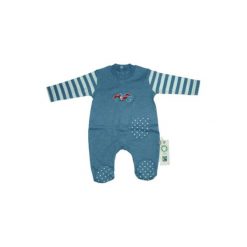 Ebi & Ebi Fairtrade Śpioszki uni blue - niebieski. Niebieskie śpiochy niemowlęce marki Ebi & Ebi, z bawełny. Za 89,00 zł.