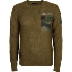 Xagon Man Sweter "Military". Swetry męskie Xagon Man, moro, z tkaniny, militarne, z okrągłym kołnierzem, bez kaptura. Za 199,00 zł.