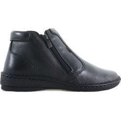 BOTKI DAMSKIE ESC 1279 CZA. Botki damskie ESCOTT, ze skóry, bez obcasa, bez zapięcia. Za 179,00 zł.
