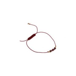 Bransoletka Granat Sznurek złoto. Czerwone bransoletki damskie Brazi druse jewelry, z nylonu, z granatem, złote. Za 70,00 zł.