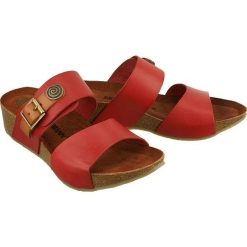DR. BRINKMANN 700959-4 rot, klapki profilaktyczne damskie. Klapki damskie Dr. Brinkmann, bez wzorów, ze skóry, bez obcasa. Za 216,90 zł.