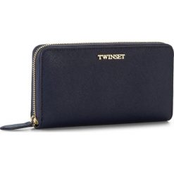 Portfele damskie: Duży Portfel Damski TWINSET – Portafoglio AA7PDY Blue/Black 00894