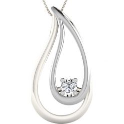 Srebrny naszyjnik z diamentem - dł. 43 cm. Szare naszyjniki damskie Vittoria Jewels, z diamentem, srebrne. W wyprzedaży za 189,95 zł.