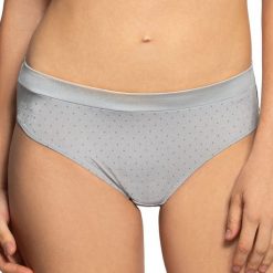Figi klasyczne Veronica wysokie. Szare majtki damskie marki Gaia, bez wzorów, z bawełny. Za 39,99 zł.
