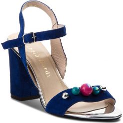 Sandały SERGIO BARDI - Fortezza SS127345718GM 213. Niebieskie klapki damskie Sergio Bardi, bez wzorów, ze skóry, bez obcasa, na obcasie. W wyprzedaży za 189,00 zł.