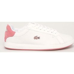 Lacoste - Buty Graduate 319 1 Sfa. Białe buty sportowe damskie Lacoste, bez wzorów, ze skóry, sportowe. W wyprzedaży za 319,90 zł.