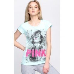 Bluzki damskie: Miętowy T-shirt Favourite