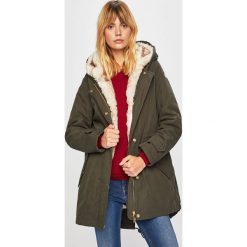 Trussardi Jeans - Parka. Zielone kurtki damskie Trussardi Jeans, s, bez wzorów, z bawełny, długie, z kapturem. W wyprzedaży za 1099,00 zł.