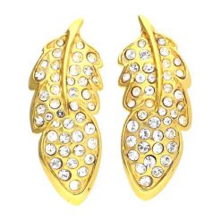 Kolczyki damskie: Pozłacane kolczyki-wkrętki z kryształkami Swarovski