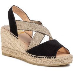 Espadryle KANNA - 20KV8071 Ante Negro. Czarne espadryle damskie Kanna, bez wzorów, ze skóry, bez obcasa, na obcasie. Za 339,00 zł.