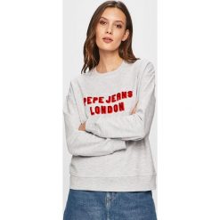 Pepe Jeans - Bluza. Szare bluzy damskie Pepe Jeans, s, z aplikacjami, z bawełny, bez rękawów, bez kaptura. Za 239,90 zł.