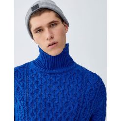 Sweter z golfem i warkoczami. Zielone swetry męskie Pull&Bear, m, bez wzorów, z golfem, bez kaptura. Za 139,00 zł.