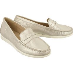 CAPRICE 24251-28 116 off white glitter, półbuty mokasyny damskie. Białe mokasyny damskie Caprice, ze skóry. Za 249,90 zł.