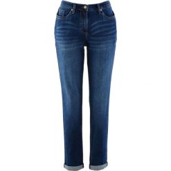 Dżinsy ze stretchem Boyfriend z wygodnym paskiem bonprix niebieski "stone". Niebieskie jeansy damskie bonprix. Za 109,99 zł.