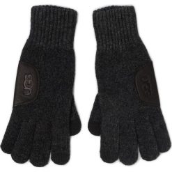 Rękawiczki Męskie UGG - M Knit Glove W Ugg Lthr Patch 18720 Charcoal. Szare rękawiczki męskie Ugg, z wełny. Za 429,00 zł.