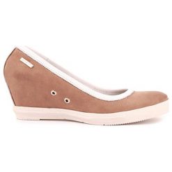 Buty ślubne damskie: Skórzane czółenka w kolorze cappuccino
