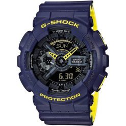 Zegarek Casio Męski GA-110LN-2AER G-Shock Neon granatowo-żółty. Niebieskie zegarki męskie CASIO. Za 358,50 zł.
