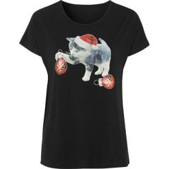 Cellbes Bluzka czarny female czarny 38/40. Czarne bluzki damskie Cellbes, z nadrukiem, z dżerseju, z okrągłym kołnierzem. Za 89,00 zł.