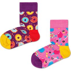 Happy Socks - Skarpetki dziecięce Sweets (2-pack). Czerwone skarpetki dziewczęce Happy Socks, bez wzorów. Za 39,90 zł.