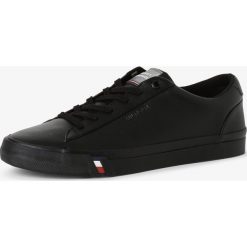 Tommy Hilfiger - Tenisówki męskie z dodatkiem skóry, czarny. Czarne trampki męskie TOMMY HILFIGER, bez wzorów, ze skóry, bez zapięcia. Za 449,95 zł.