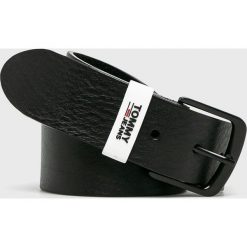 Tommy Jeans - Pasek skórzany. Czarne paski męskie marki Tommy Jeans, w paski, z jeansu. Za 179,90 zł.