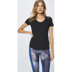 Reebok - Top. Czarne topy damskie marki Reebok, s, bez wzorów, z elastanu, z krótkim rękawem. Za 99,90 zł.
