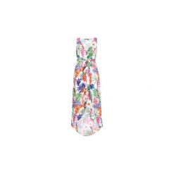 Sukienki długie Desigual PATRICE. Białe sukienki damskie Desigual, s, bez wzorów, bez kołnierzyka, bez rękawów, długie. Za 349,00 zł.