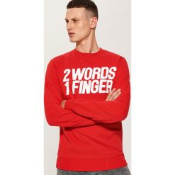 Bluza z napisem - Czerwony. Czerwone bluzy męskie rozpinane marki House, l, z napisami. Za 59,99 zł.