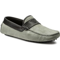 Mokasyny EMPORIO ARMANI - X4B118 XL269 P519 Cement/Black. Szare mokasyny męskie Emporio Armani, na co dzień, bez wzorów, ze skóry, eleganckie, bez zapięcia. W wyprzedaży za 829,00 zł.