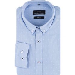 Koszula SIMONE KDNR000158. Niebieskie koszule męskie Giacomo Conti, m, bez wzorów, z bawełny, button down, z długim rękawem. Za 169,00 zł.
