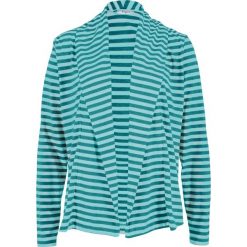 Wdzianko shirtowe bez zapięcia bonprix matowy kobaltowy - morski pastelowy w paski. Niebieskie żakiety damskie bonprix, w paski. Za 37,99 zł.