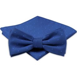 Modna Mucha Męska - Alties - Niebieska w Groszek MUALTS0225. Niebieskie muszki męskie Alties, na imprezę, w paski, eleganckie. Za 40,00 zł.