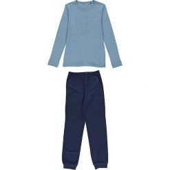 Piżama w kolorze niebieskim. Niebieskie bielizna chłopięca marki Schiesser Kids, bez wzorów, z bawełny. W wyprzedaży za 69,95 zł.