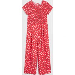 Mango Kids - Kombinezon dziecięcy Lyn 110-164 cm. Czerwone kombinezony dziewczęce Mango Kids, w paski, z elastanu, z długim rękawem, długie. W wyprzedaży za 69,90 zł.