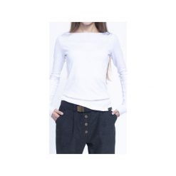WHITE WARM BODY. Białe bluzki damskie Unknown style, s, bez wzorów, z bawełny, z włoskim kołnierzykiem, z długim rękawem. Za 320,00 zł.