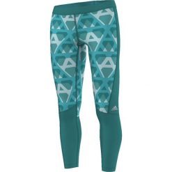Legginsy sportowe damskie: Adidas Legginsy Techfit Long Tight Print zielone r. M (AI2964)